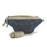 Hipbag Jeans blau mit Leder in beige 24072813