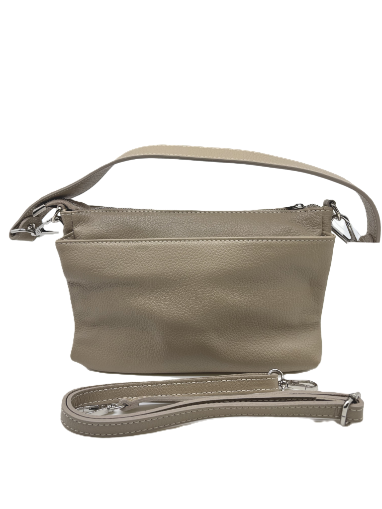 250812122 Schultertasche Leder beige ca 25x17x7cm (1)