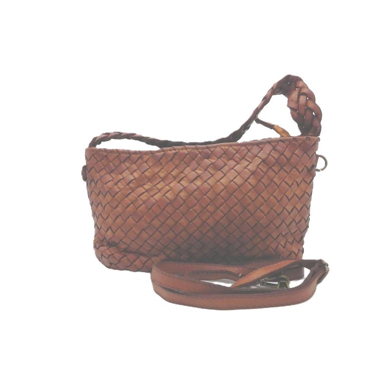 26010506 Handtasche LEDER COGNAC geflochten (1)