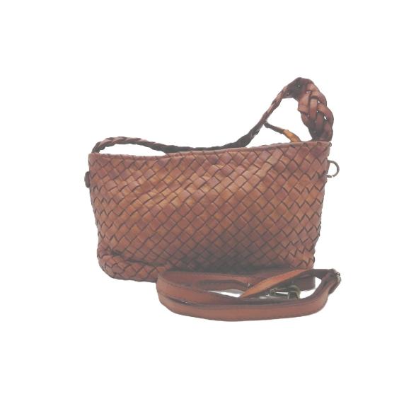 26010506 Handtasche LEDER COGNAC geflochten (1)