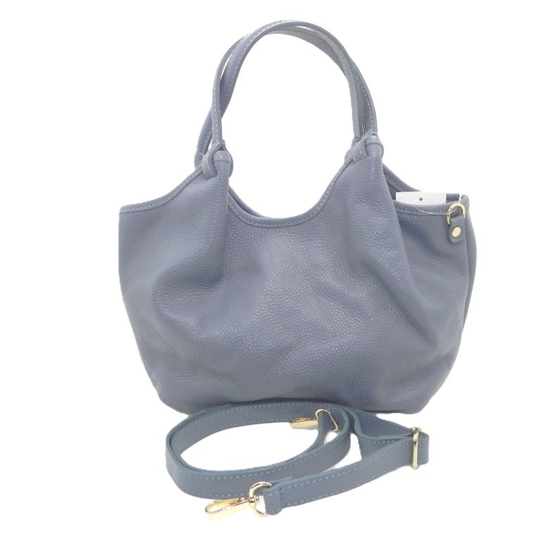 26010509 Handtasche LEDER BLAU ca 34x21x11 cm (2)