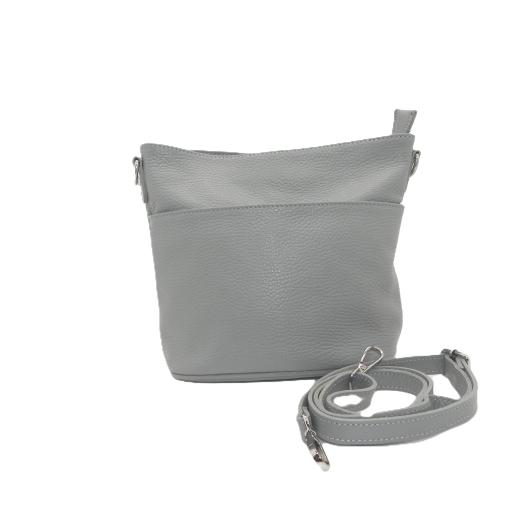 26010511 Schultertasche LEDER GRAUN ca 25x21x11 cm (2)